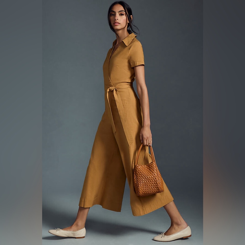 Anthropology Maeve Wrapped-Culotte Jumpsuit